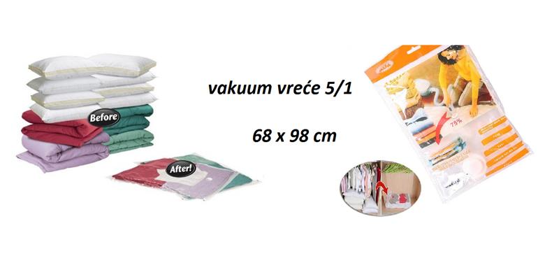 5 vakuum vreća  za pospremanje stvari – uštedite do 75% prostora za 99kn