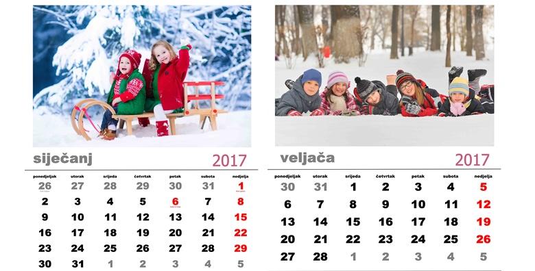 Personalizirani zidni kalendar s vašim fotografijama – idealan poklon za 79kn!