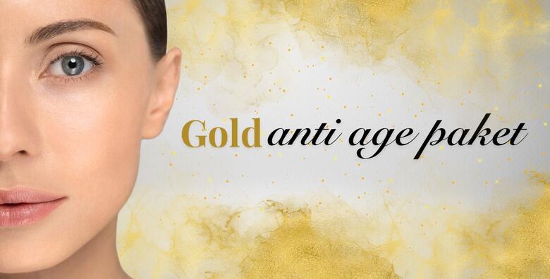 GOLD ANTIAGE PAKET – čišćenje lica ultrazvučnom špatulom, radiofrekvencija, hladni čekić, fototerapija, maska za lice i helix krema u Beauty salonu LaVi